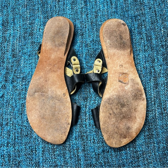 Sundance Black Leather Strappy Slide Sandals - Picture 5 of 6